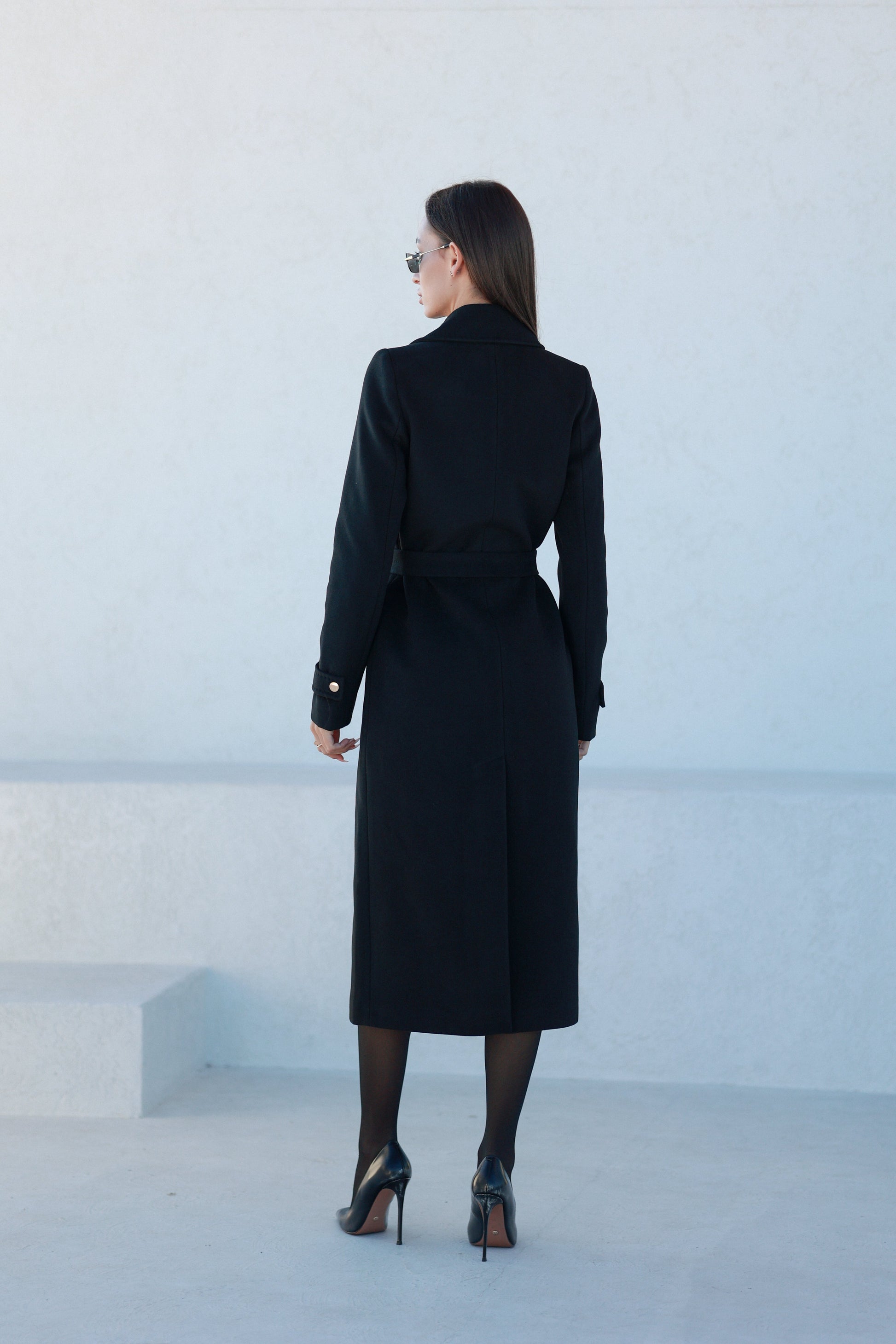 Alaska Classic Cashmere Blend Overcoat in Black