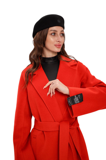 Chester Premium Wool Cashmere Coat in Sicily Red