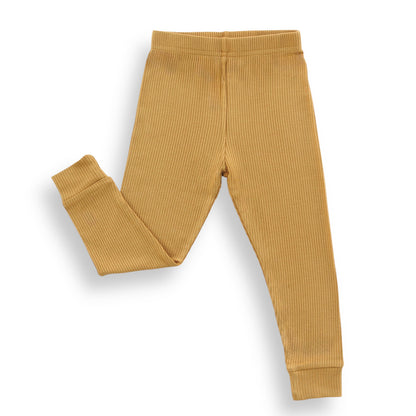 BAMBOO RIB LEGGINGS- Honey Mustard