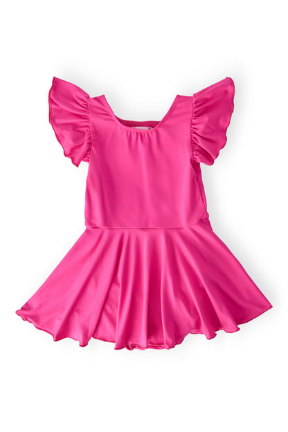 Hot Pink S/S Twirl Leotard