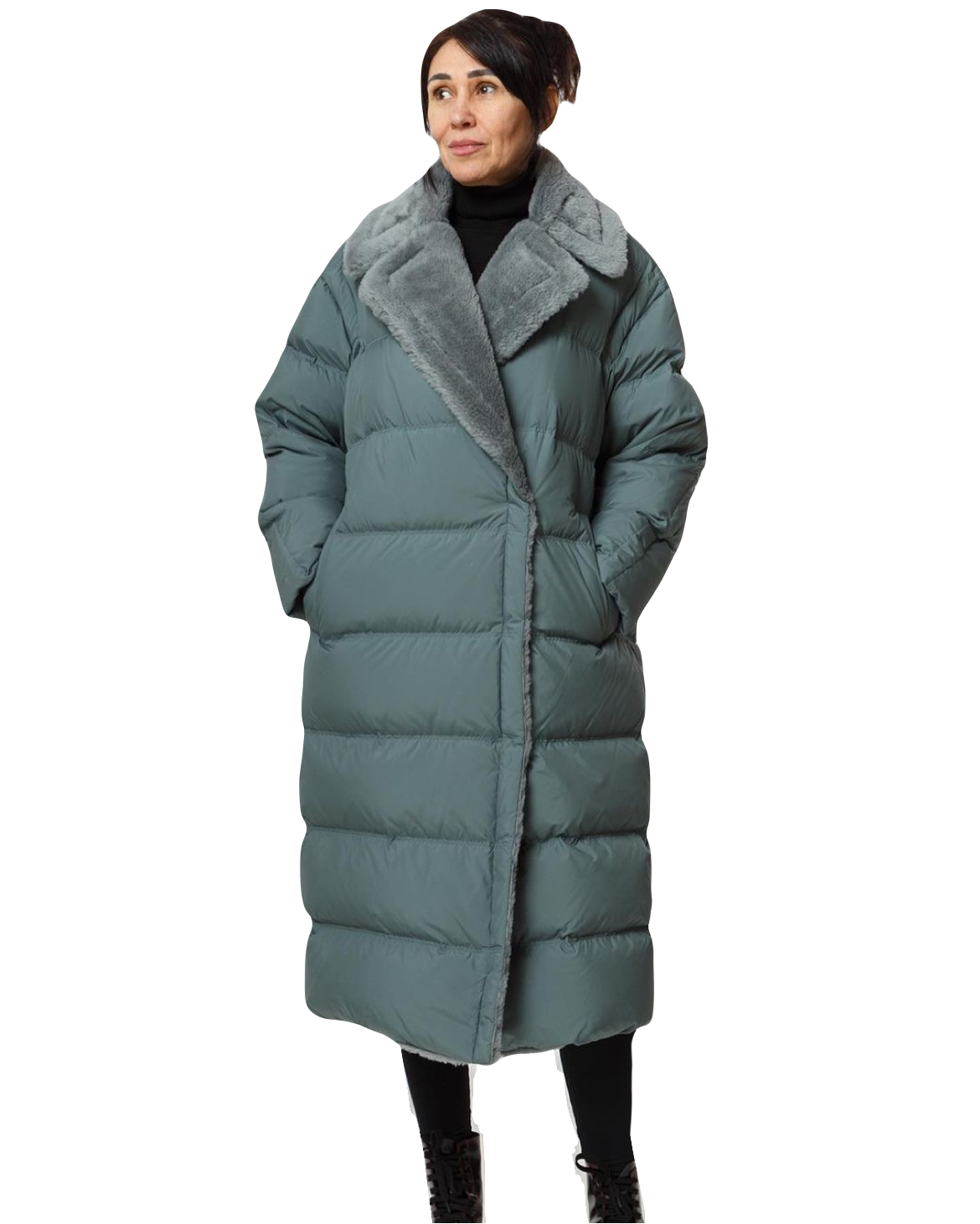 Virgin Wool Down Insulated Coat Sagebrush