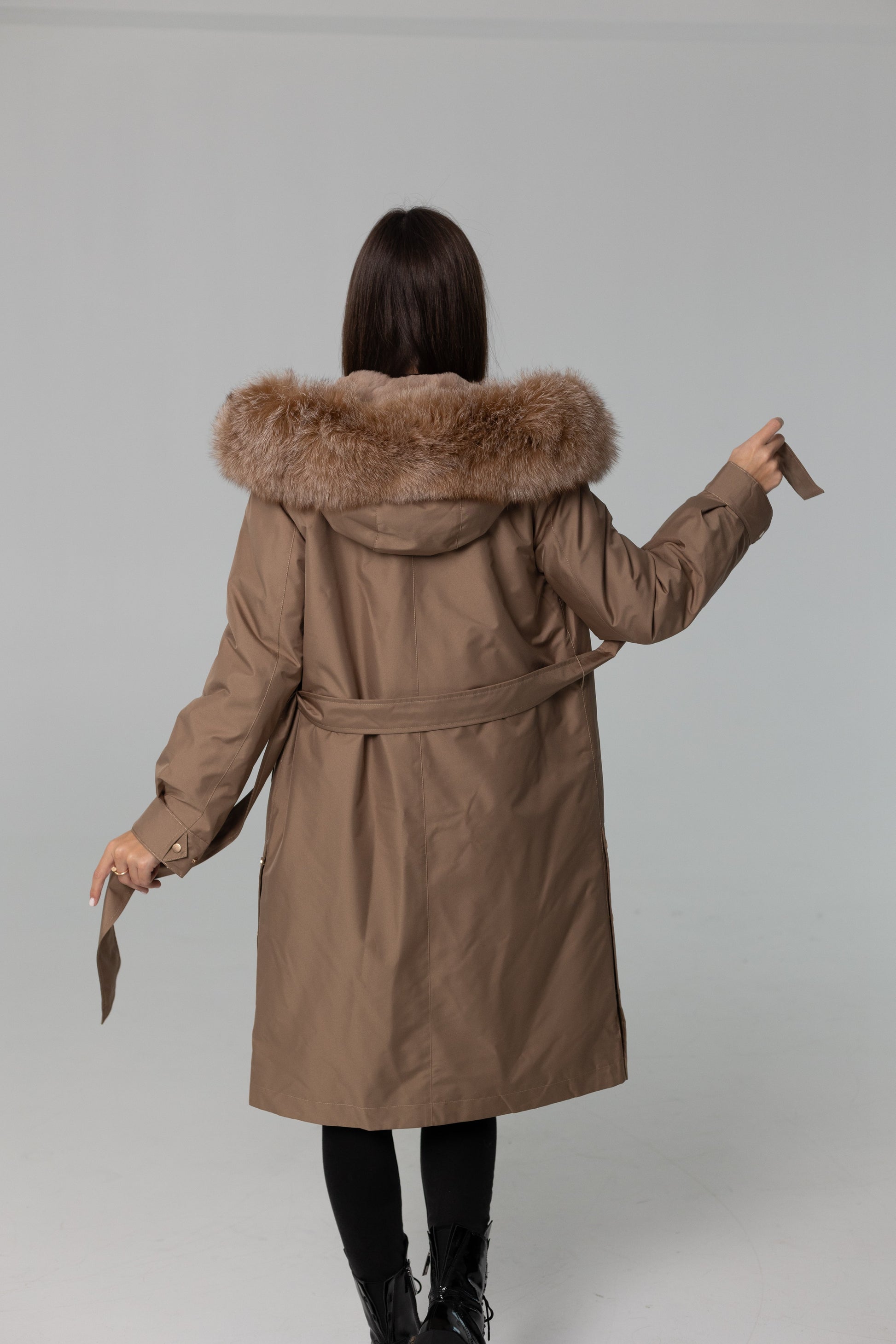 Genuine Fox Fur Trim Rabbit Fur Insulated Parka