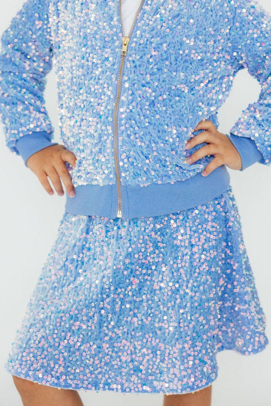 Light Blue Velvet Sequin Jacket