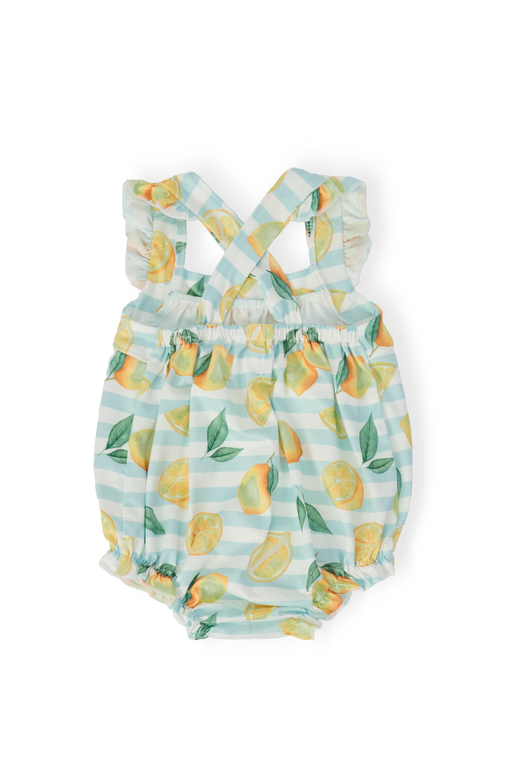Lovely Lemons Ruffle Cross Back Romper