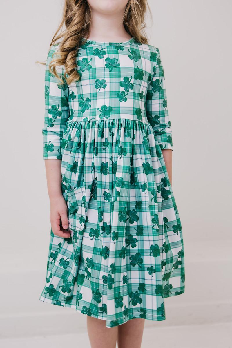 SALE Lucky One 3/4 Sleeve Pocket Twirl Dress