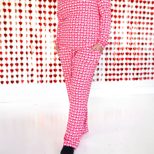 WOMEN'S PAJAMA SET- Red Hearts