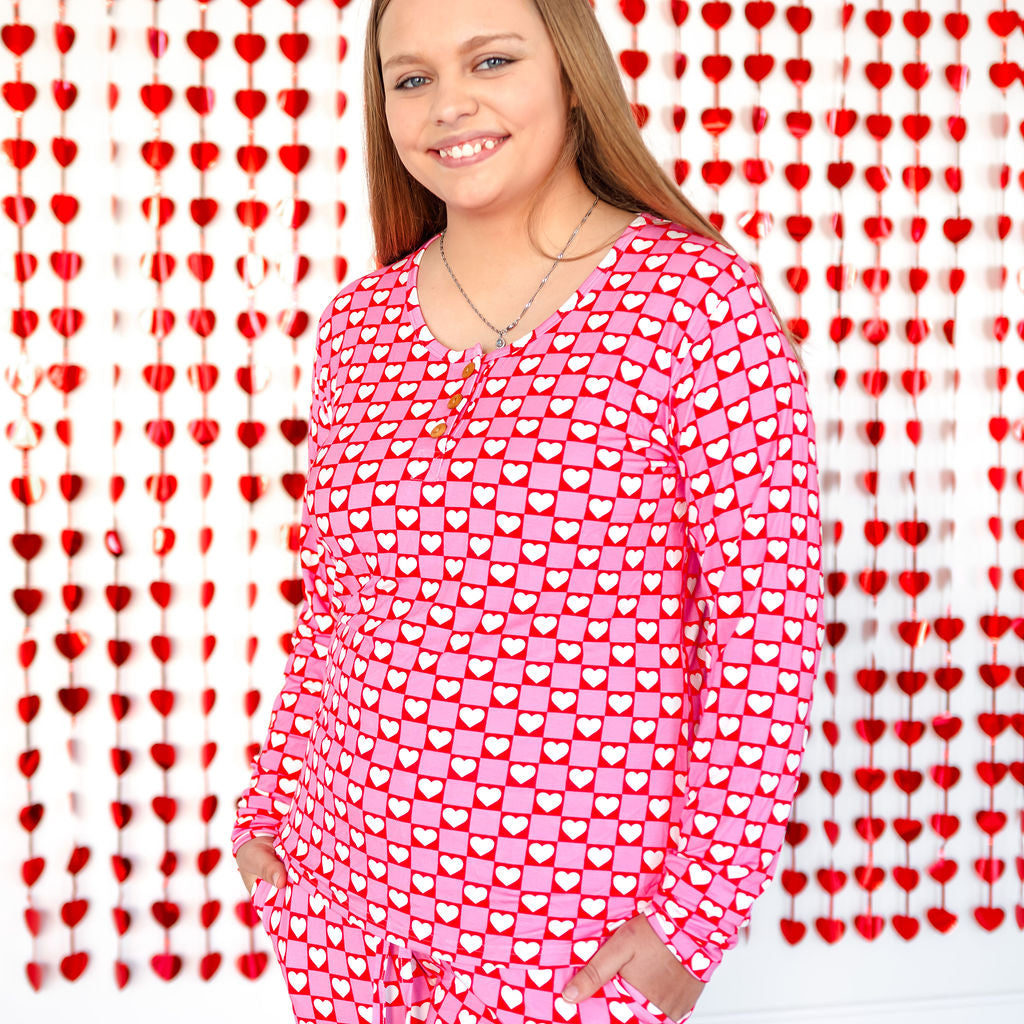 WOMEN'S PAJAMA SET- Red Hearts
