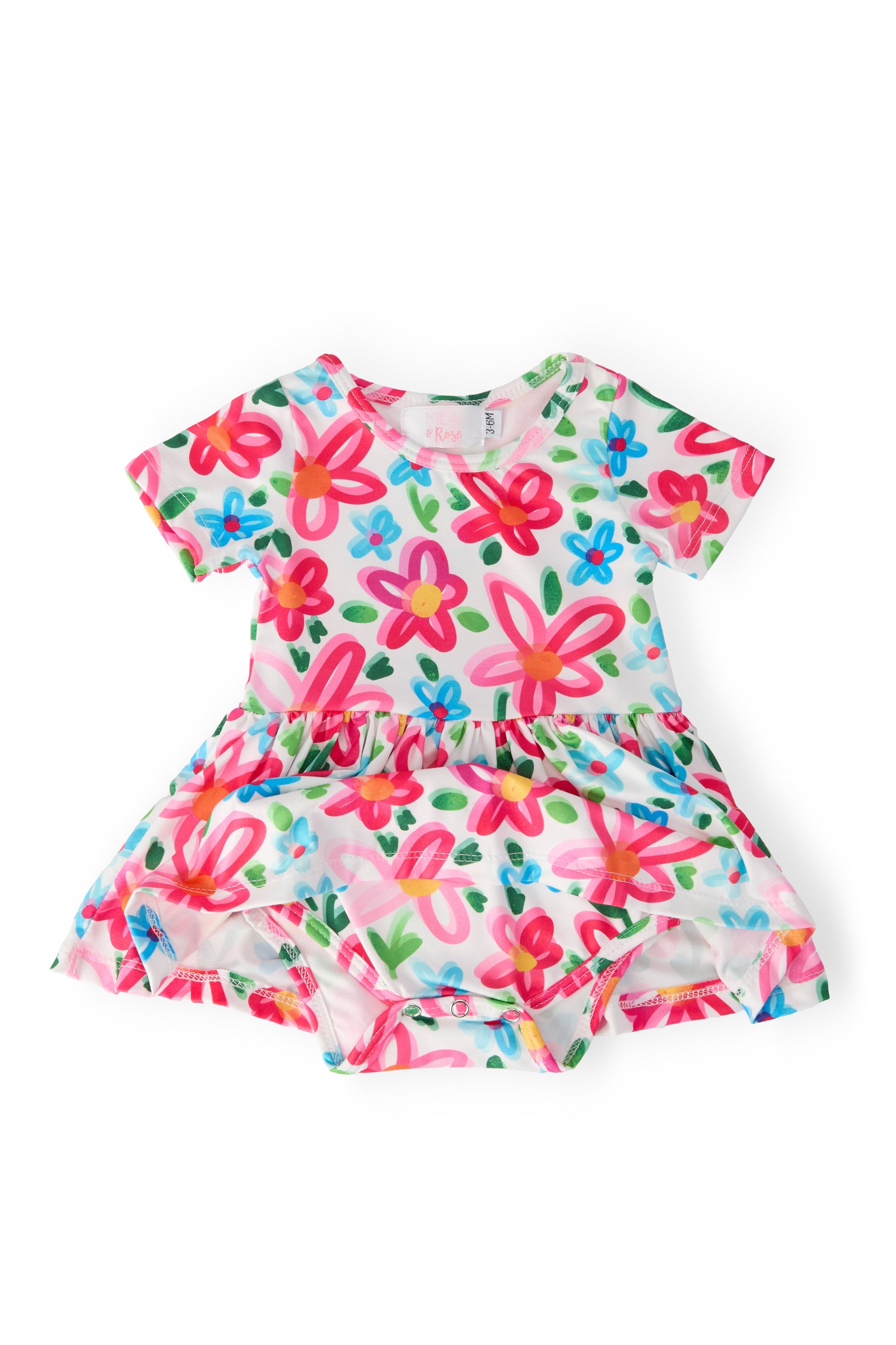 Neon Floral S/S Twirl Bodysuit