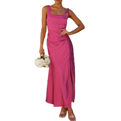 Spring Women Clothing Sexy Dress Split Suspender Dress