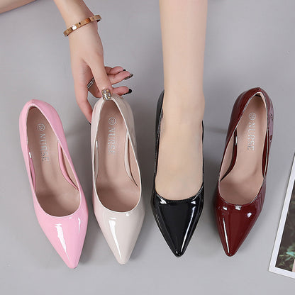 Summer Simplicity Women Shoes Stiletto Heel Comfortable Low Cut All Match Pointed Professional Women Single Comfortable