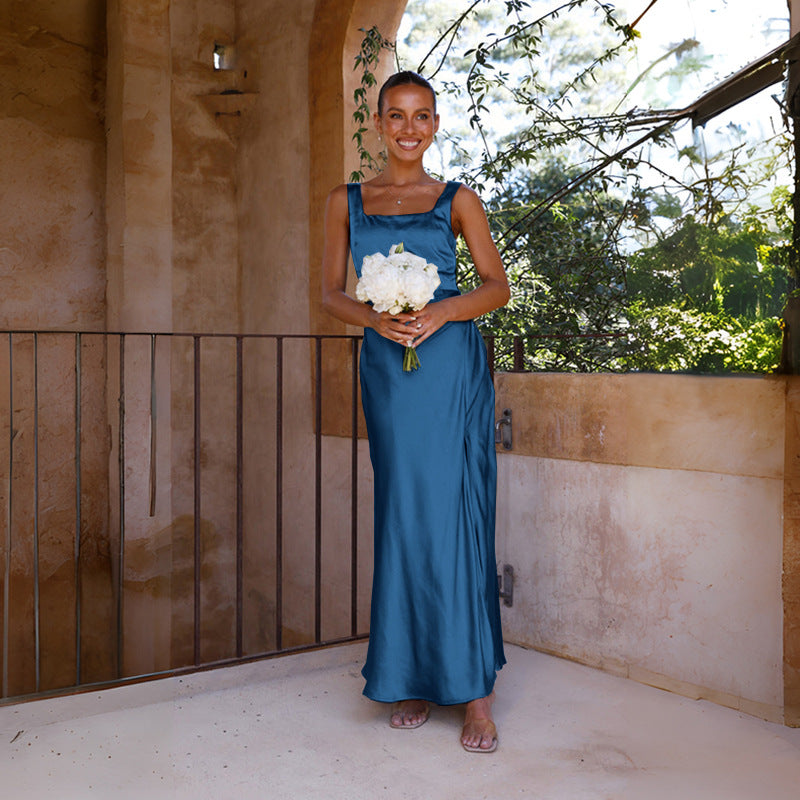 Spring Women Clothing Sexy Dress Split Suspender Dress