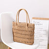 Straw Bag Super Hollow Out Cutout out Elegant Shoulder Woven Tote Women Bag Vacation Beach Bag Rattan Weave Bag One Size Coffee