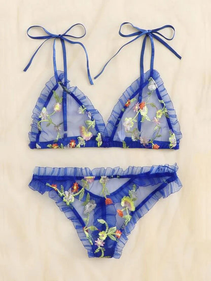 Sexy Lingerie Mesh See-through Lace Sexy Three-Point Sexy Sleepwear