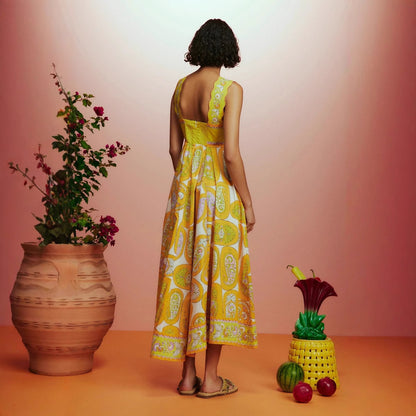 Summer Sexy Sling Printed High Waist Big Swing Dress Women