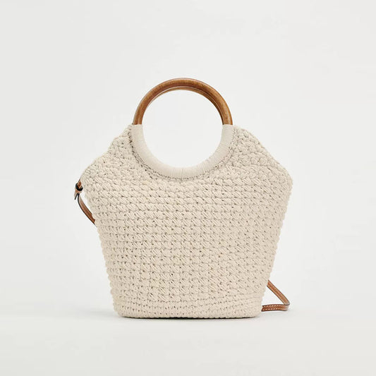 Crossbody Large Capacity Cotton Thread Woven Bag Tote Straw Bag Vacation Beach Bag Women Bag