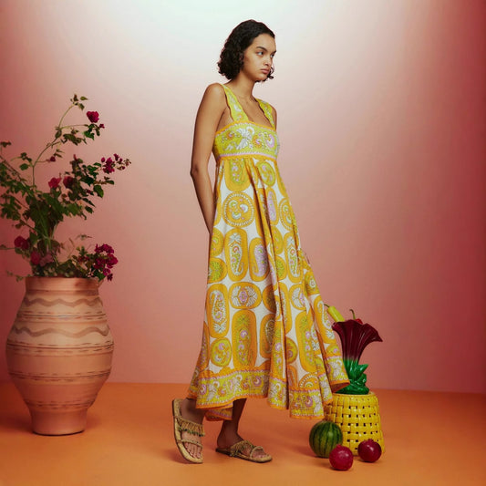 Summer Sexy Sling Printed High Waist Big Swing Dress Women