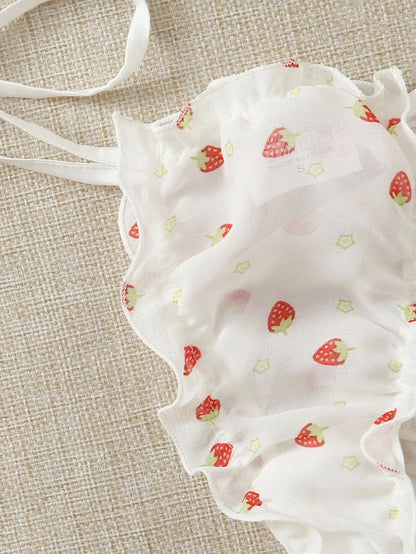 Sexy Lingerie Lace See-through Sexy Mesh Heart Printing Sexy Sleepwear Suit