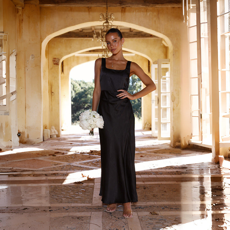 Spring Women Clothing Sexy Dress Split Suspender Dress