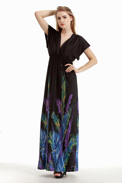 Plus Size Women Clothing Extra Large Extra Long Mop Dress Holiday Beach Dress Black