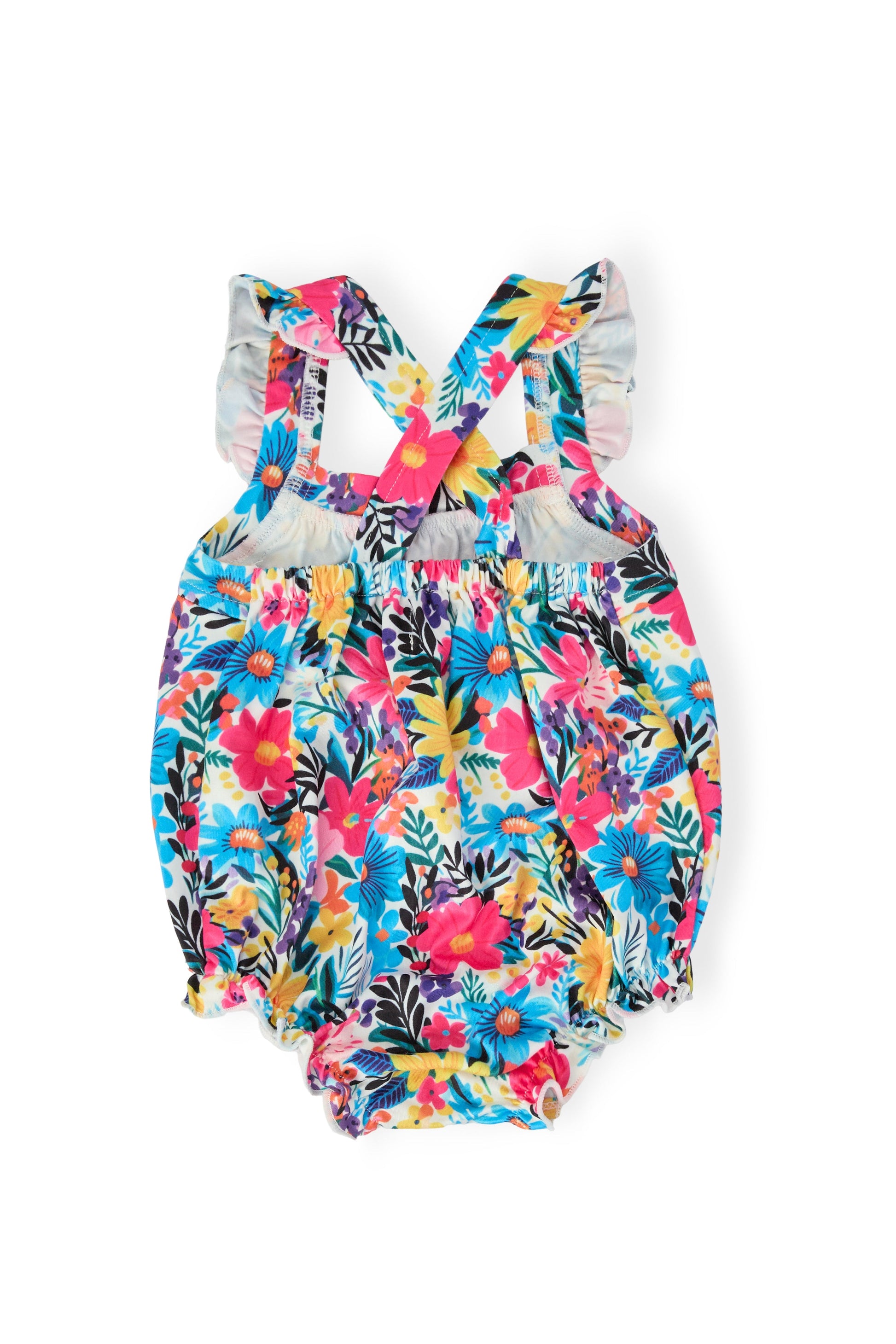 Petal Paradise Ruffle Cross Back Romper