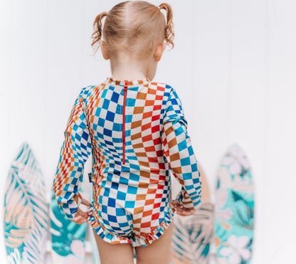 RUFFLE RASH GUARD- Groovy Check