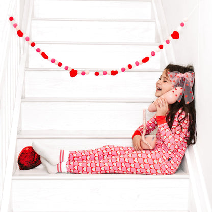 LONG SLEEVE TWO PIECE SET- Red Hearts