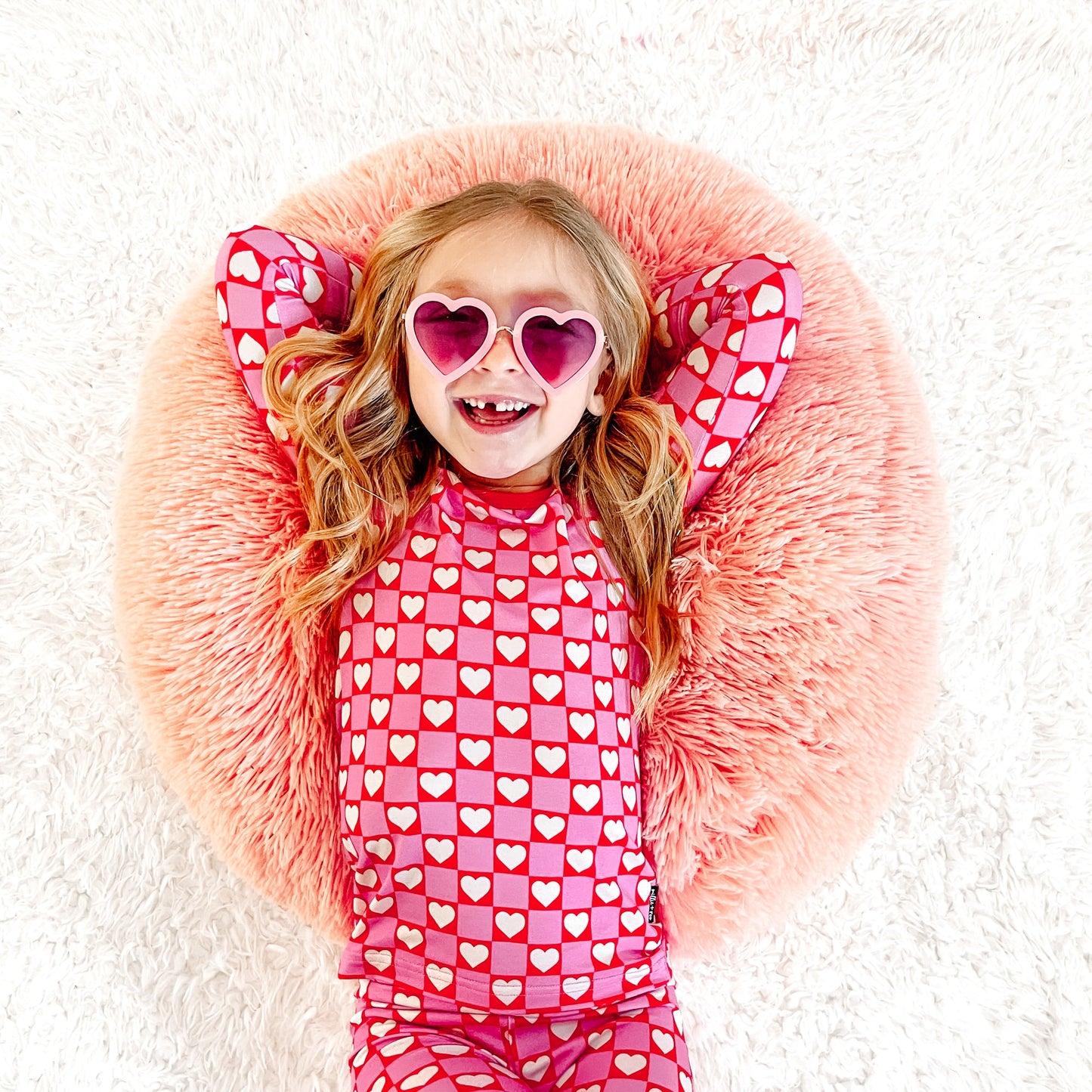 LONG SLEEVE TWO PIECE SET- Red Hearts