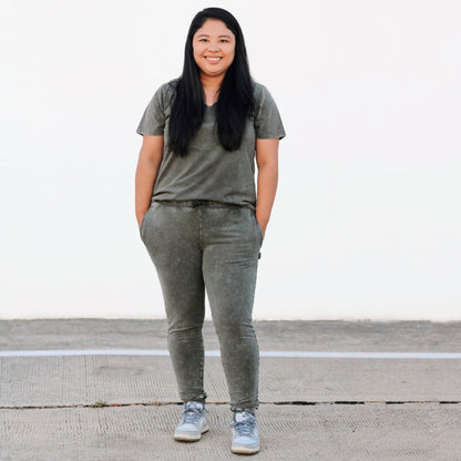 MAMA JOGGERS- Moss Snow Wash