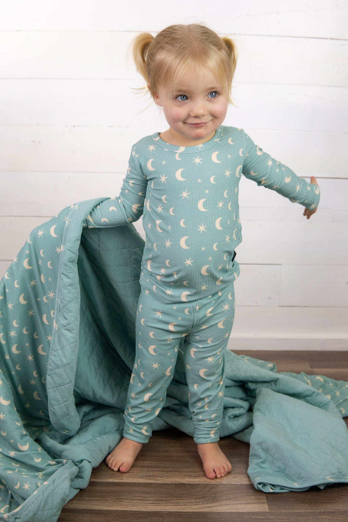 LONG SLEEVE 2 PIECE SETS- Moon + Stars Ribbed