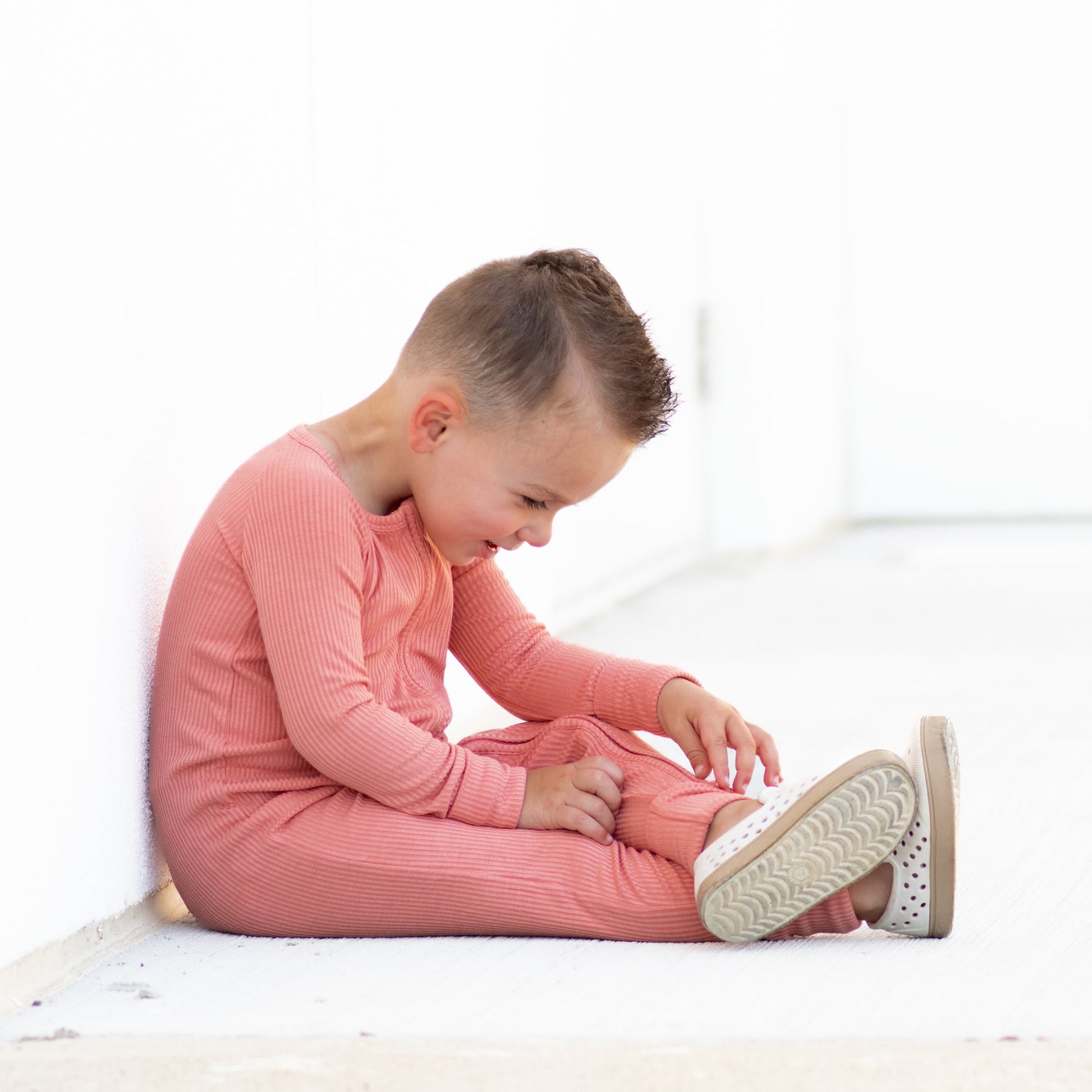 ZIP ROMPER - Red Rock Ribbed