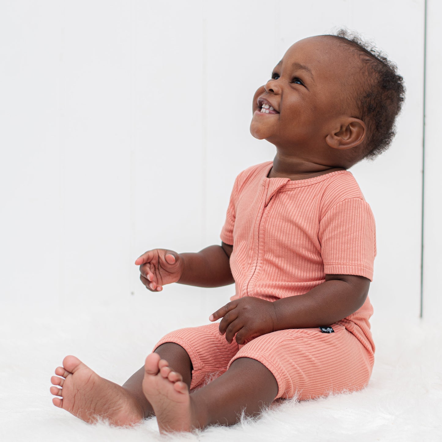 SHORTIE ZIP ROMPER - Red Rock Ribbed