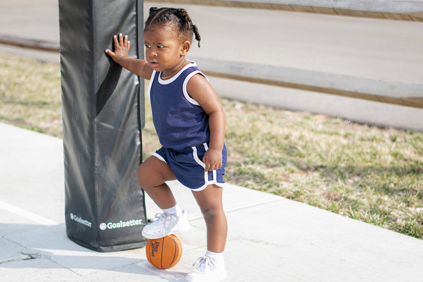 TRACK SHORTS SET- Bamboo Rib Navy
