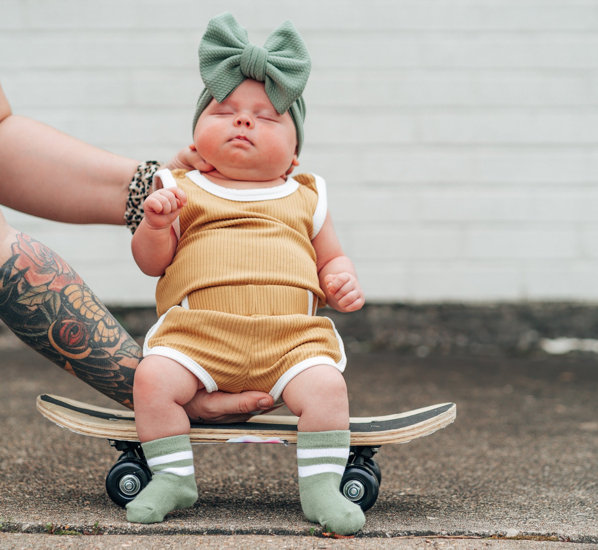 TRACK SHORTS SET- Bamboo Rib Honey Mustard