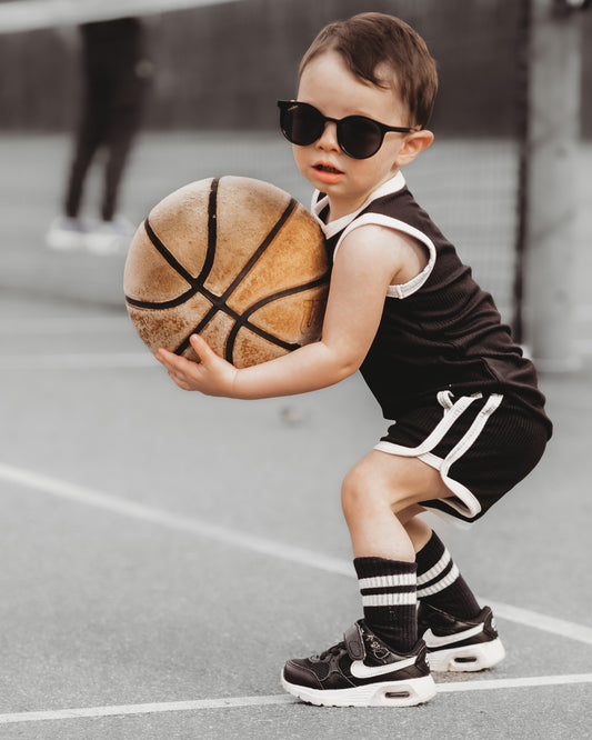 TRACK SHORTS SET- Bamboo Rib Midnight