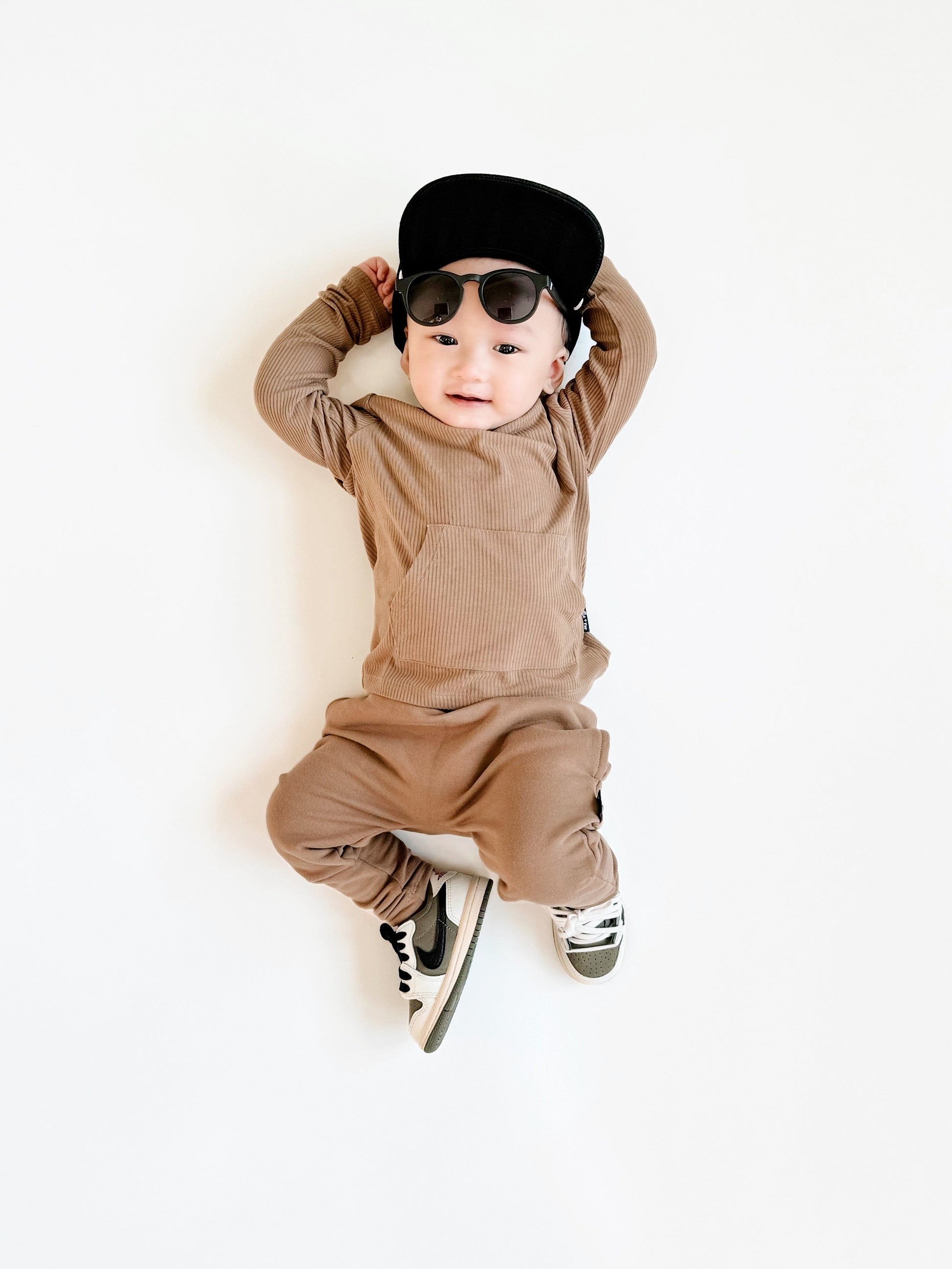 LONG SLEEVE HOODIE- Mocha