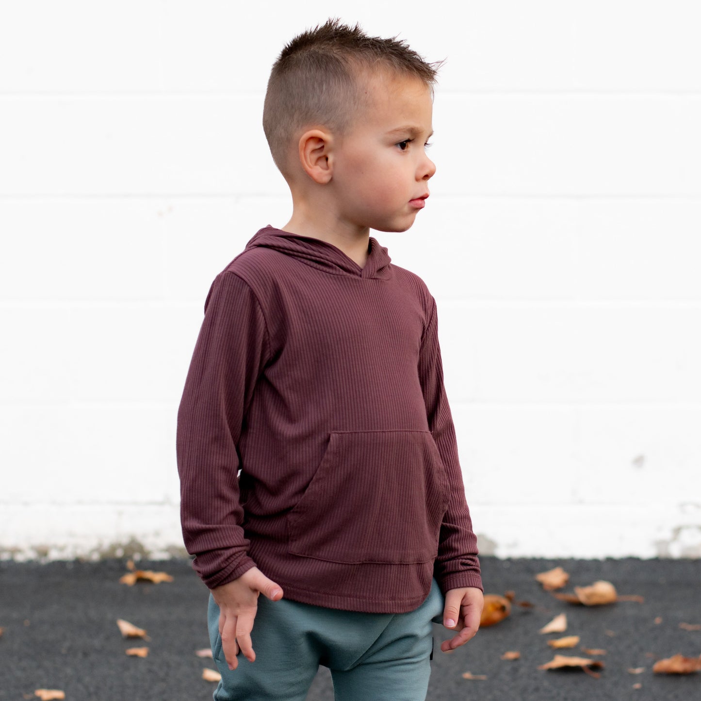 LONG SLEEVE HOODIE- Black Cherry