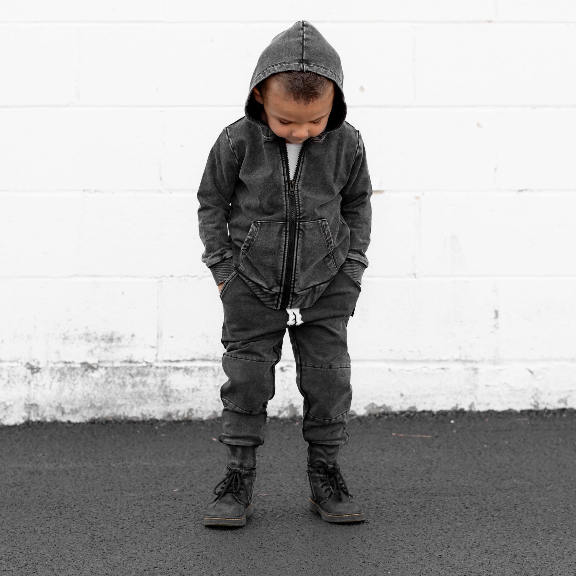 ZIP HOODIE- Midnight Snow Wash