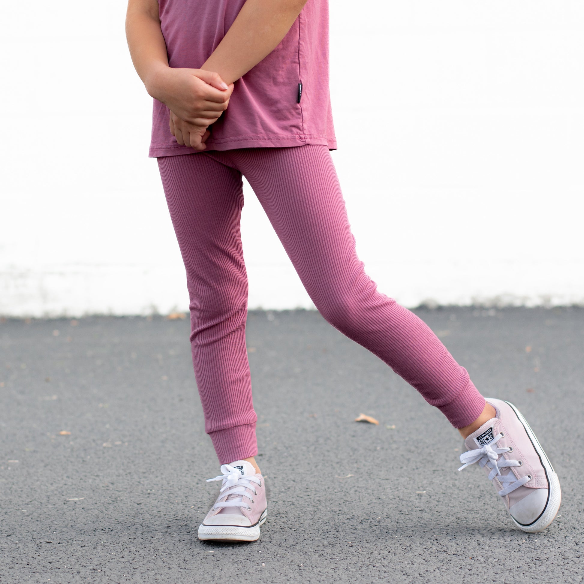 BAMBOO RIB LEGGINGS- Mauve