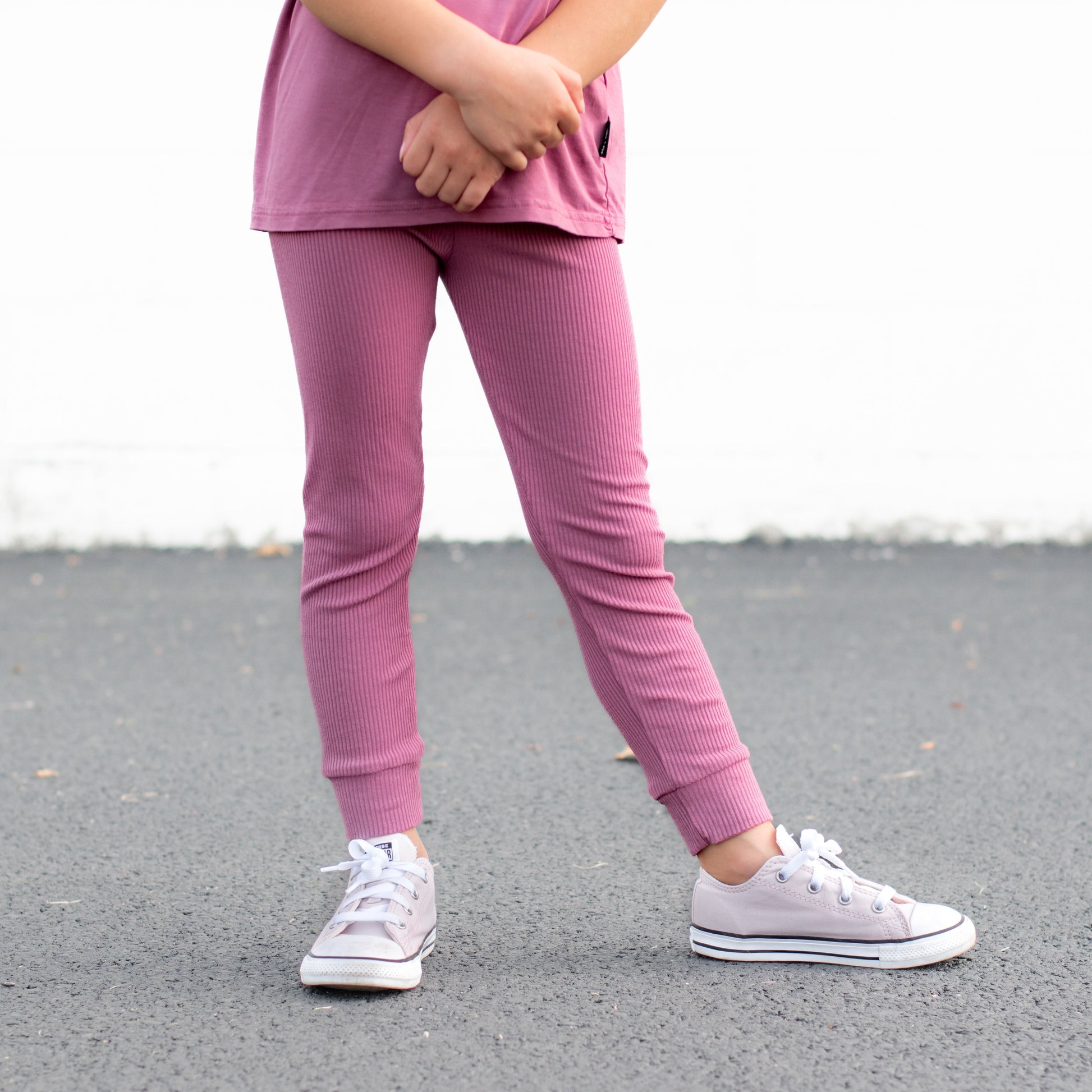 BAMBOO RIB LEGGINGS- Mauve
