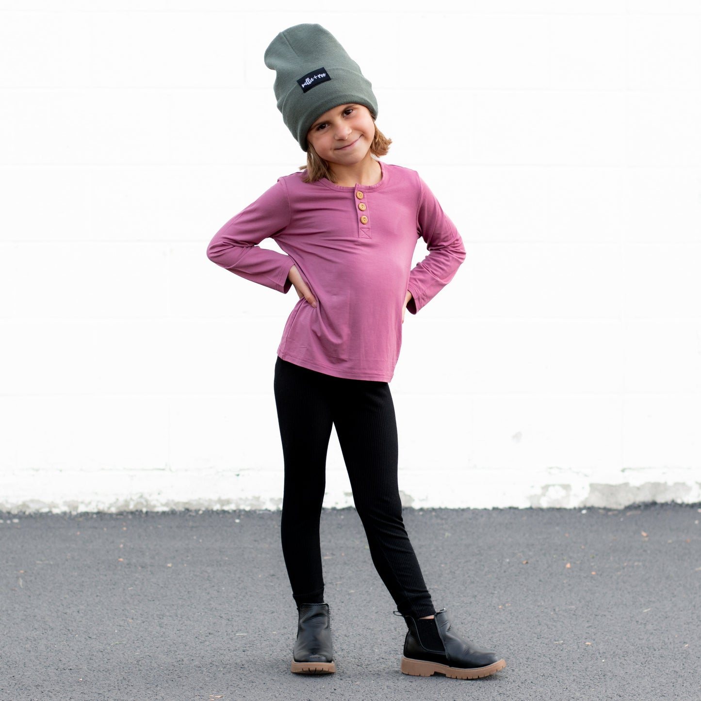 HENLEY LONG SLEEVE- Mauve