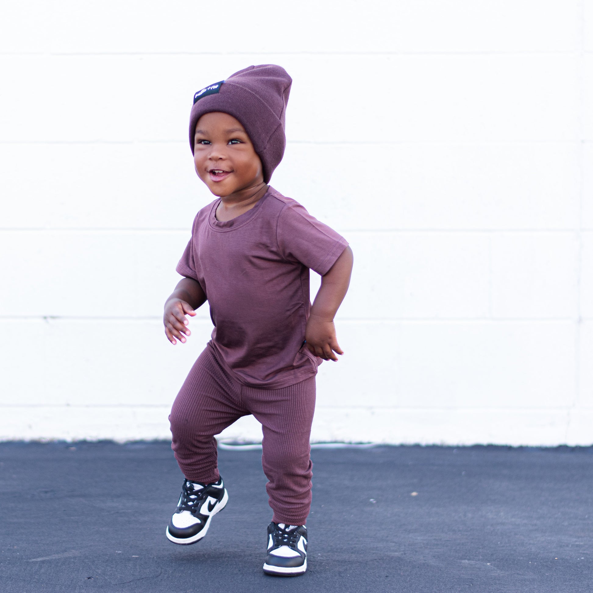 BAMBOO RIB LEGGINGS- Black Cherry