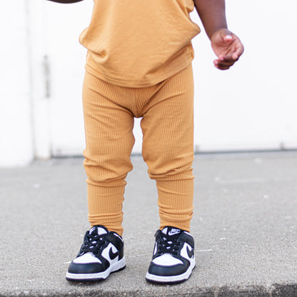 BAMBOO RIB LEGGINGS- Honey Mustard