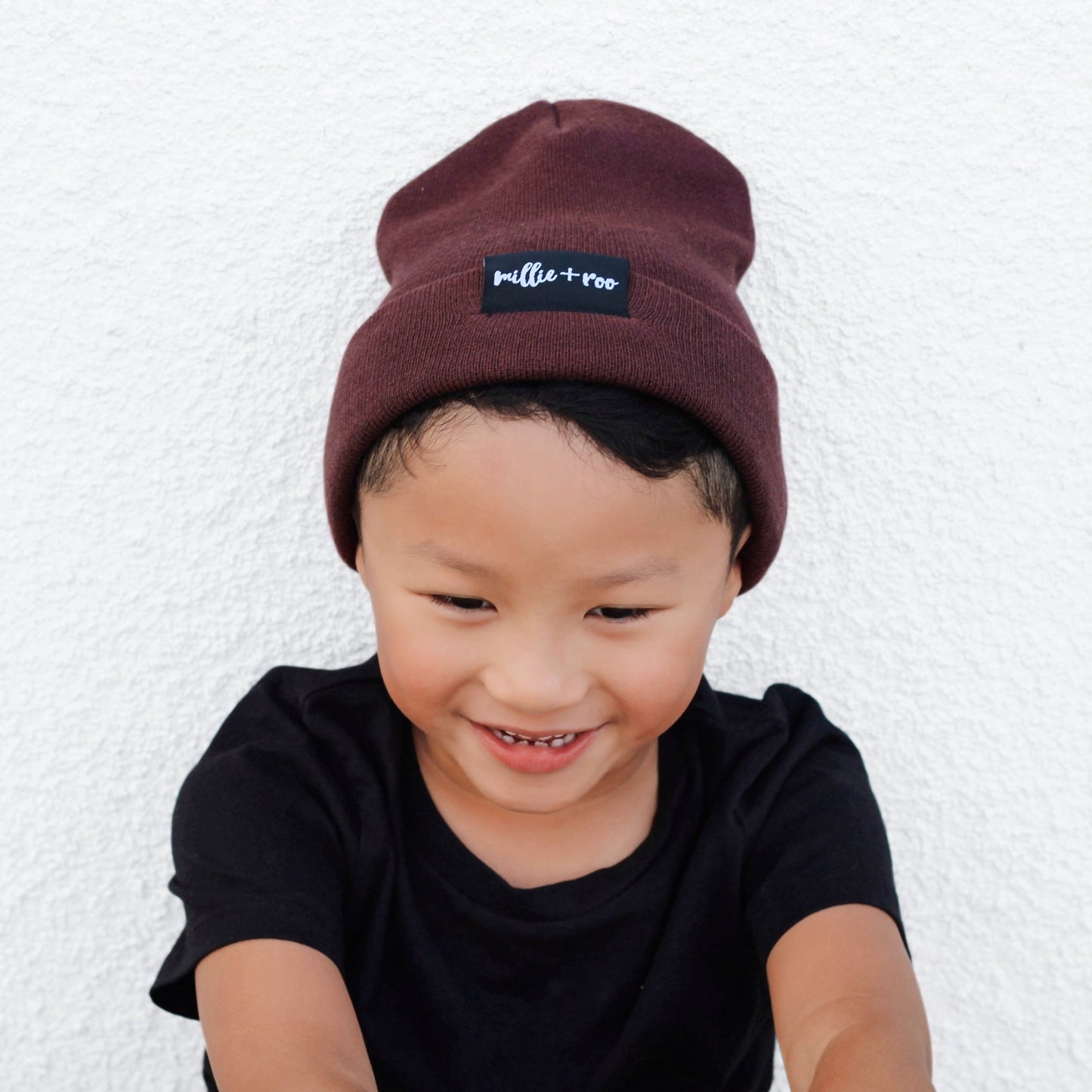 BAMBOO CUFF BEANIE- Black Cherry
