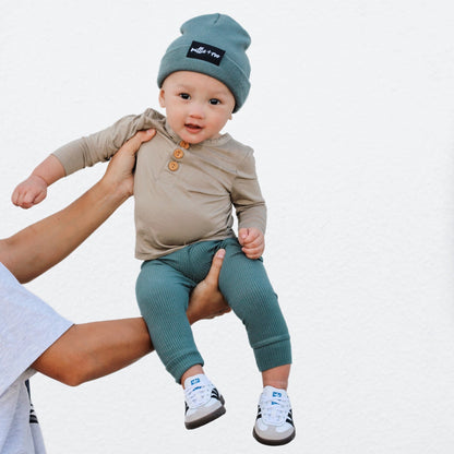 BAMBOO RIB LEGGINGS- Slate