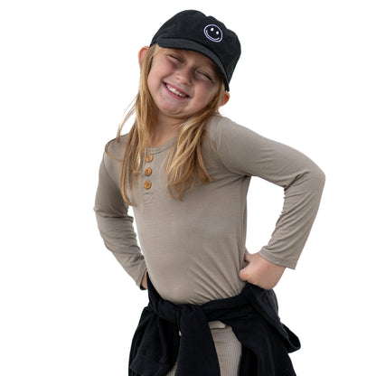 HENLEY LONG SLEEVE- Mushroom