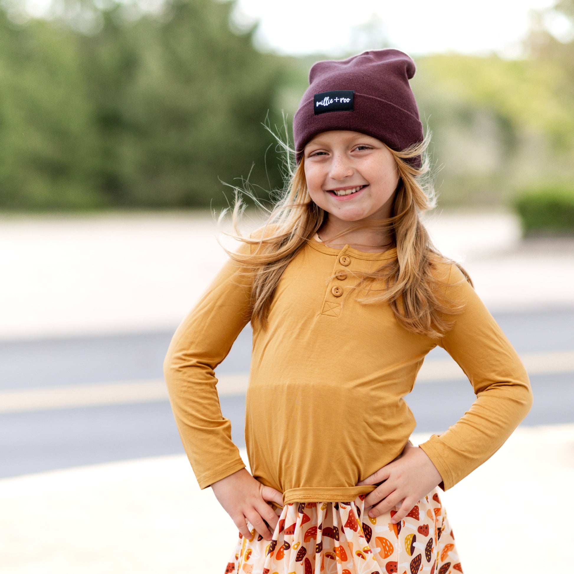 BAMBOO CUFF BEANIE- Black Cherry