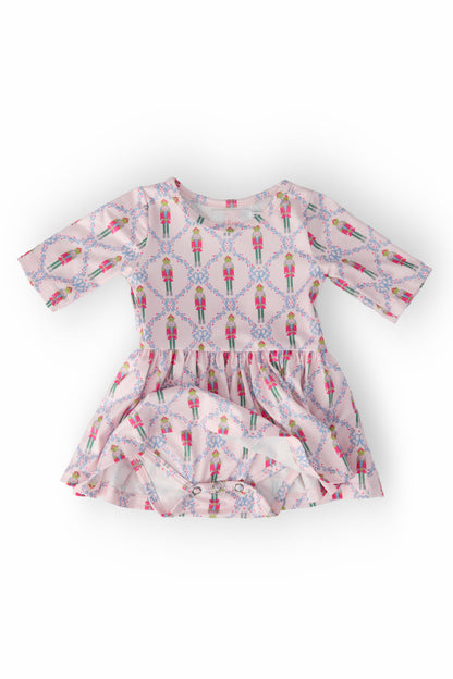 Pink Nutcracker 3/4 Sleeve Twirl Bodysuit
