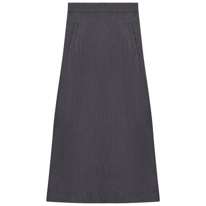 Long Denim Skirt With Pockets Black