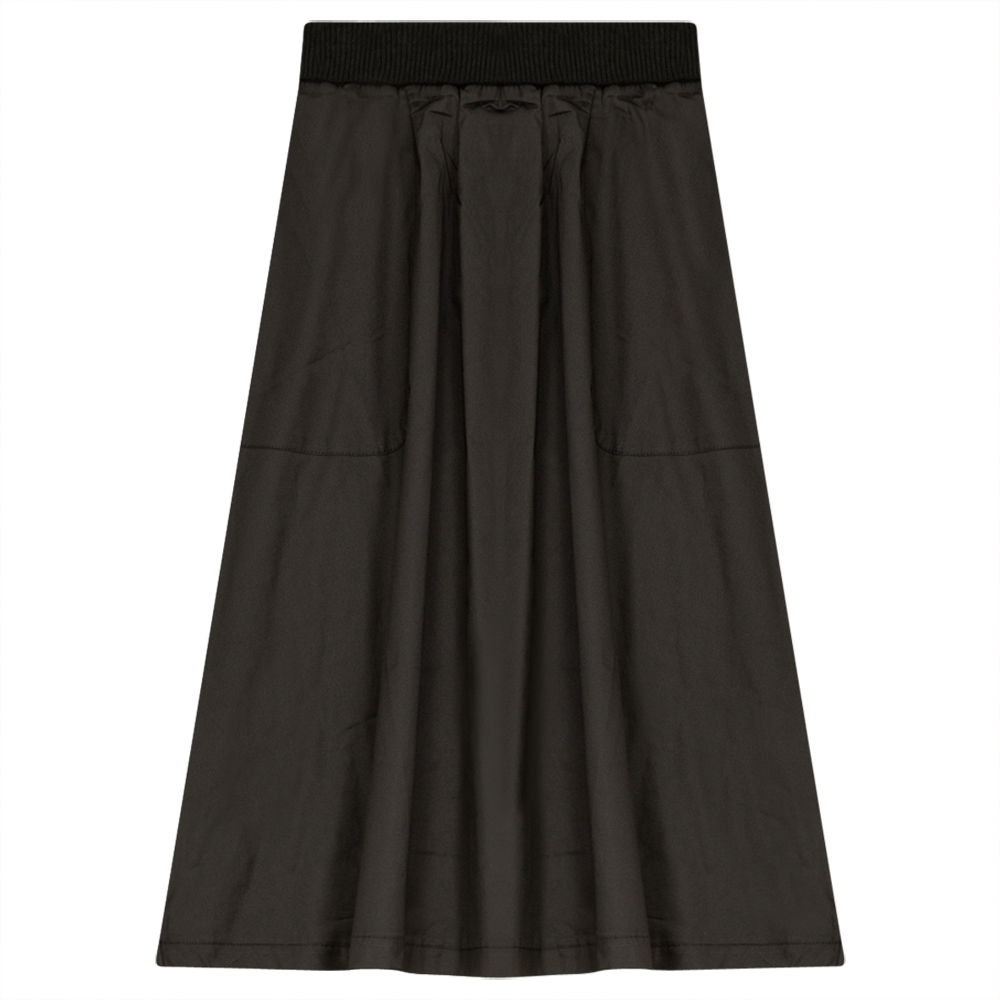 Ladies Short Cotton Belvedere Skirt With Pockets Black