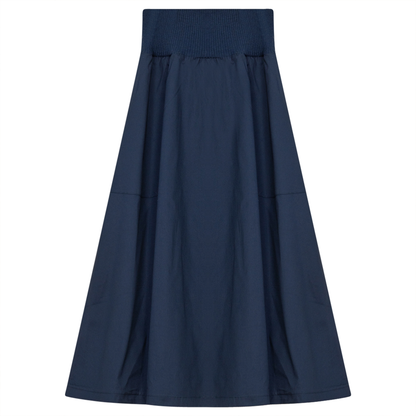 Ladies Short Cotton Belvedere Skirt With Pockets Navy